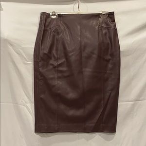 Plum Faux Leather Skirt